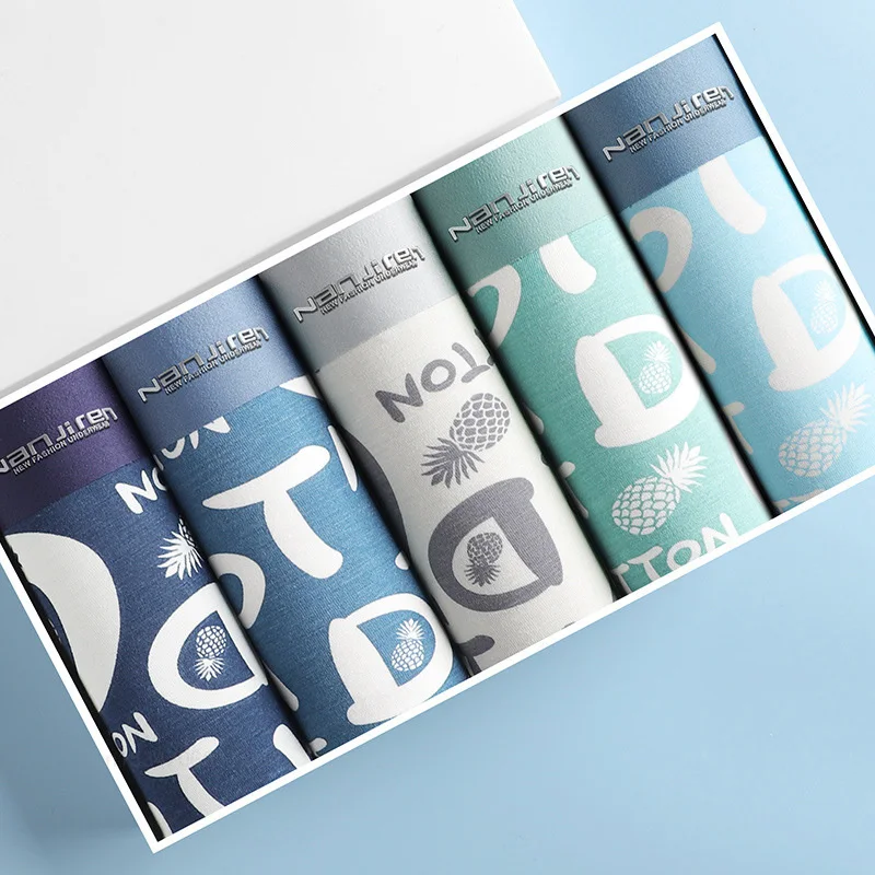 3Pcs Youpin ชายนักมวยกางเกงขาสั้นกางเกงขาสั้นการพิมพ์ผู้ชายชุดชั้นในนุ่ม Boxershorts ผ้าฝ้ายต้านเชื้อแบคทีเรียกางเกงชายกางเกงชาย