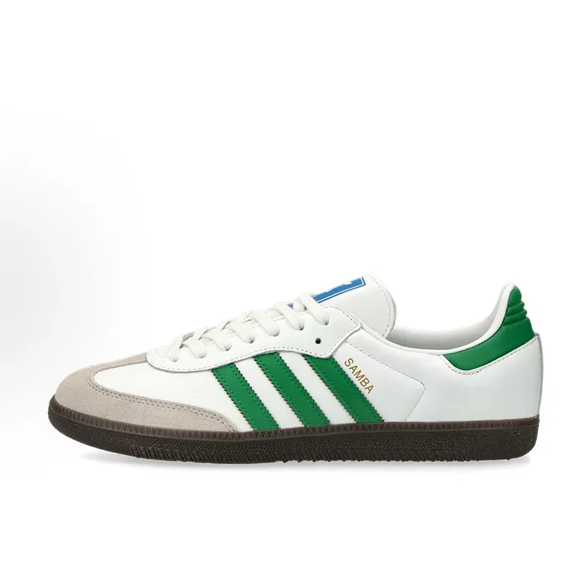 Adidas white green color SAMBA OG men and women comfortable fashion non-slip wear-resistant low-top board shoes