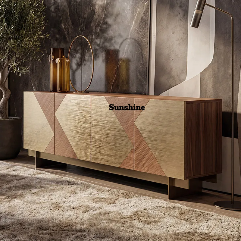 

Итальянская тумба под телевизор в стиле лёгкой роскоши, простая тумба для гостиной, современная большая напольная тумба.