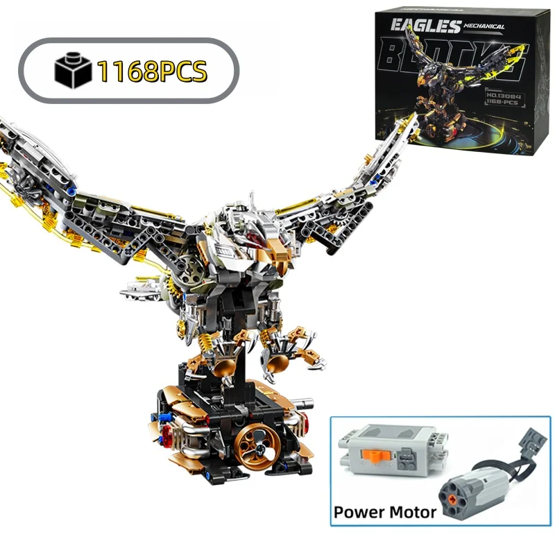 

Mechanical Eagle Building Blocks Set MOC Animal World Model Kit Power Motor Technical Bricks Kids Christmas Birthday Gifts Toy