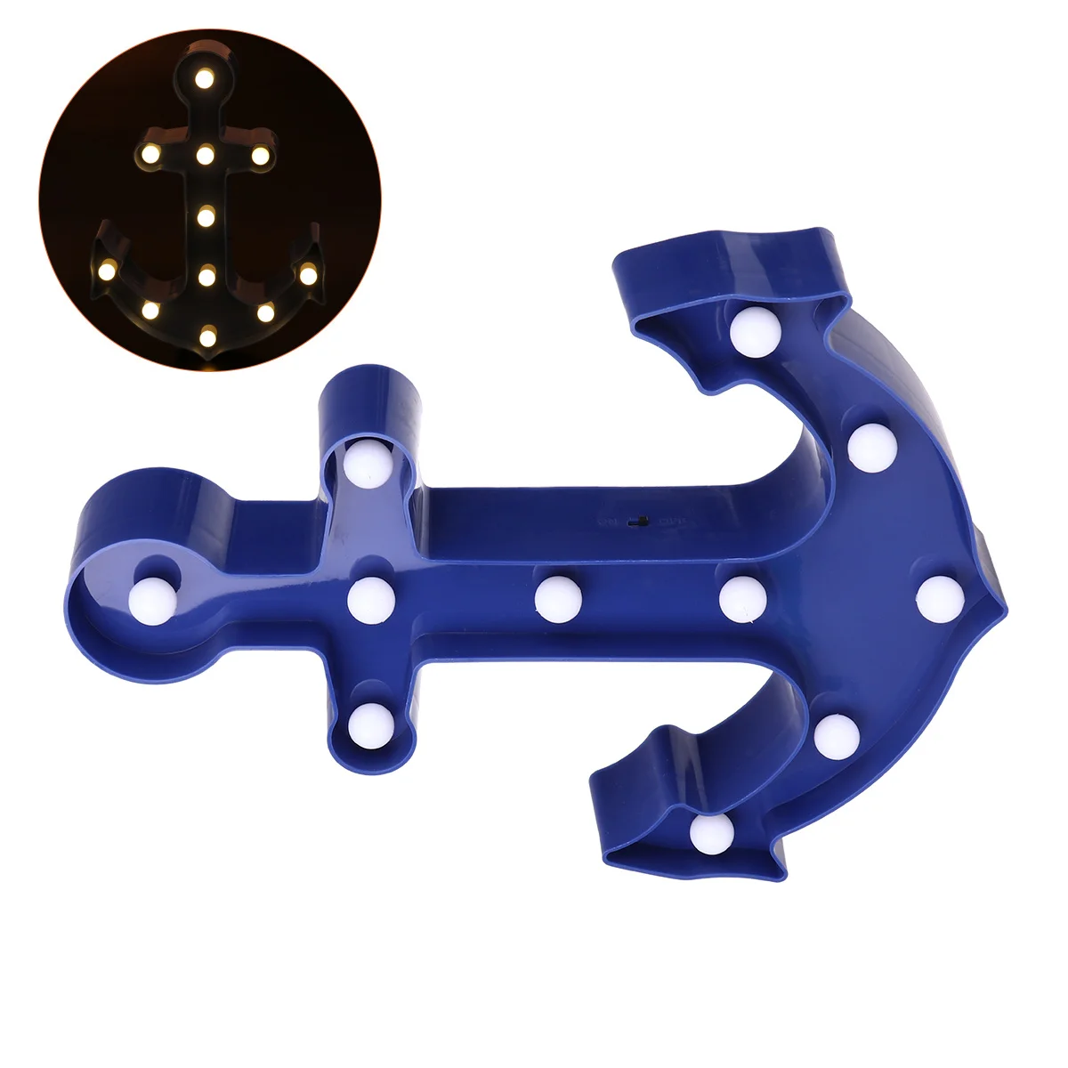 

Led Light Anchor Shaped Light Blue Operated Night Lamp For Home Wedding Party Outdoor Kids Room Decor Gift