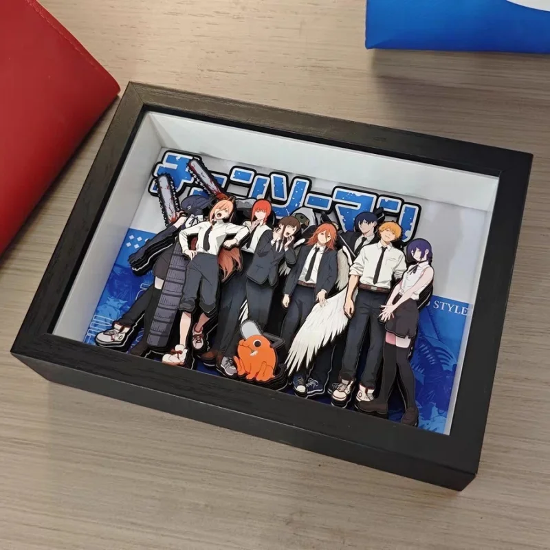 Novo anime motosserra homem artesanal pintura 3d figura modelo jogando 3d decorativo pendurado imagem desktop ornamento periférico presentes