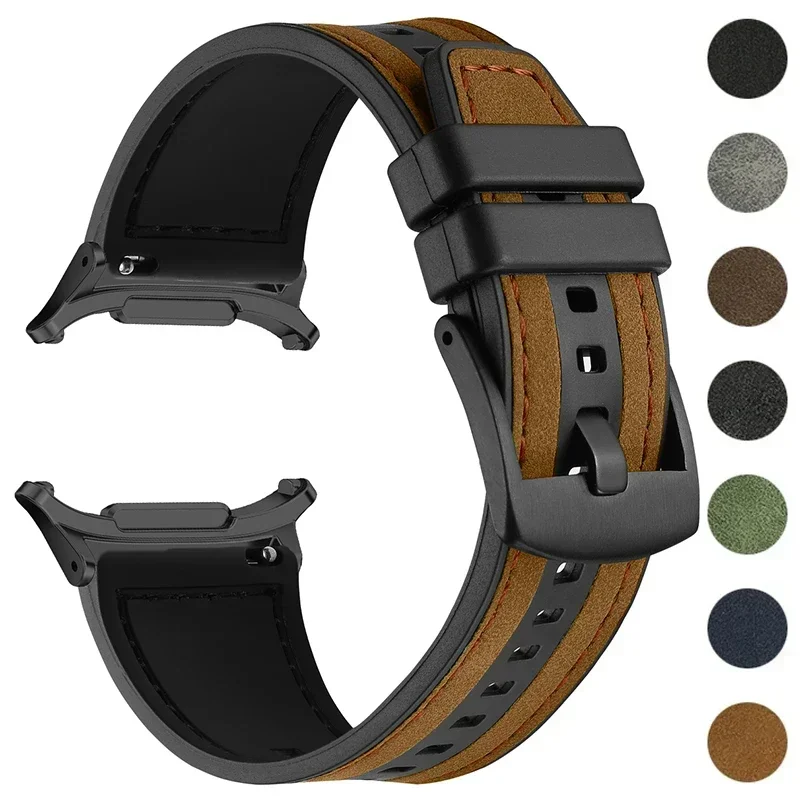 Leder Silikon armband für Samsung Galaxy Uhr 7 Ultra 47mm Sport Frauen Männer Armband Band Schleife für Samsung Uhr 7 47mm Verschluss