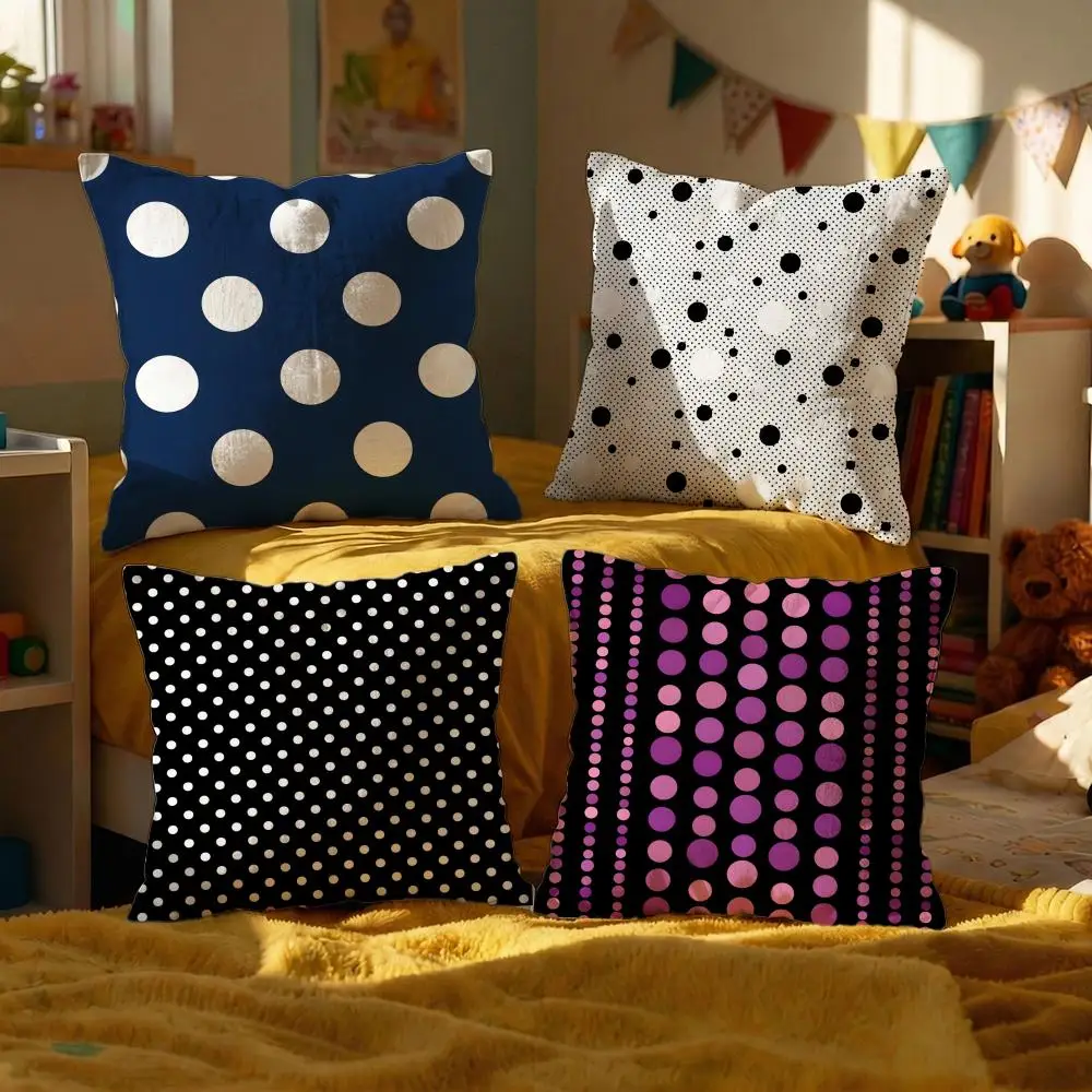 Polka Dot Texture Cushion Cover Set of Short Plush Pillow Covers for Sofa, Soft  Cushion Case