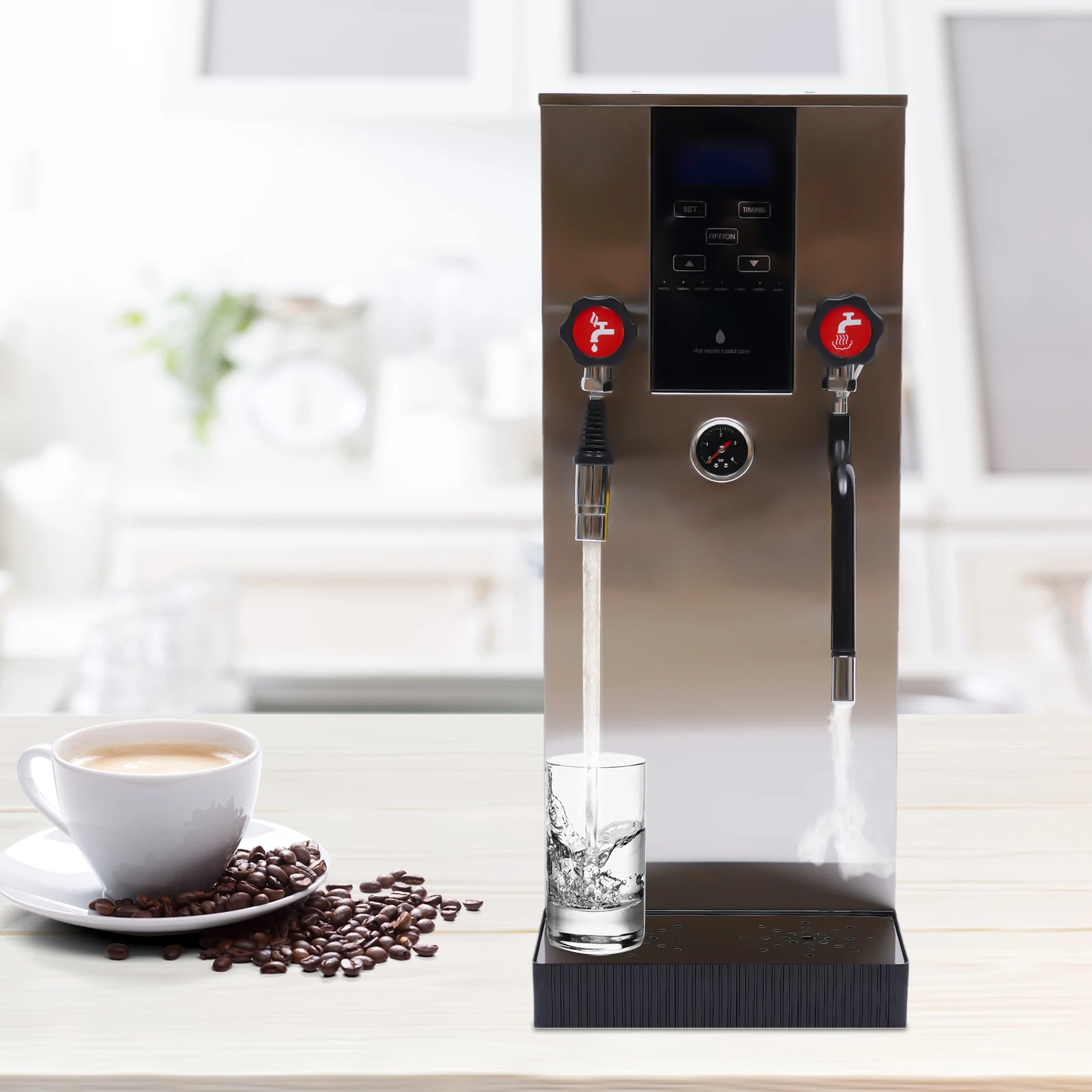 

12L 2500W Commercial Stainless Steam Water Boiling Machine Espresso Coffee Milk