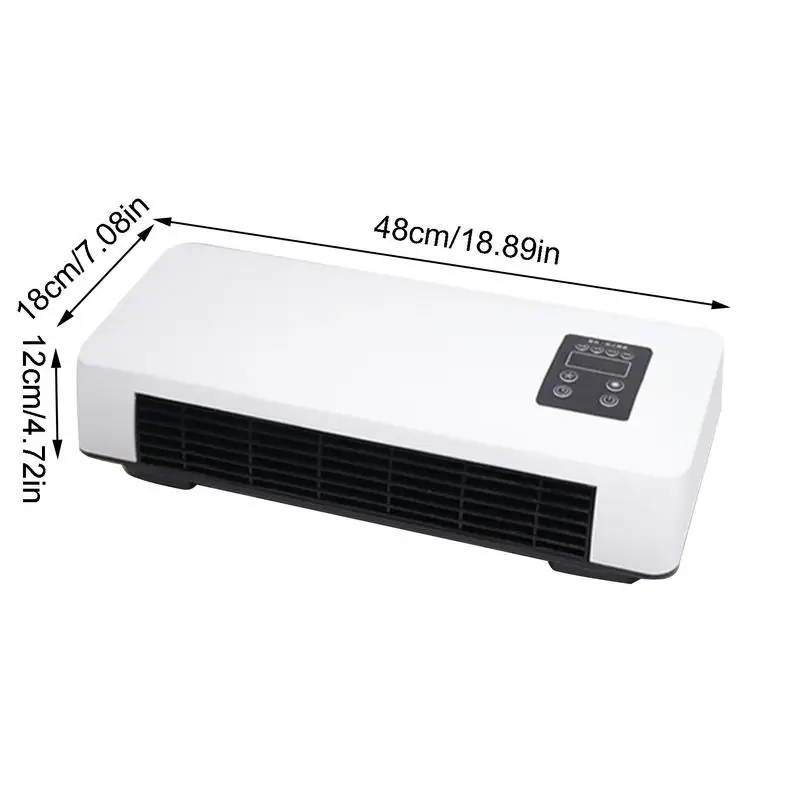 Wall Mounted Heater Mini Cooling And Heating Auto Defroster Fan With Remote Control For Bedroom Living Room