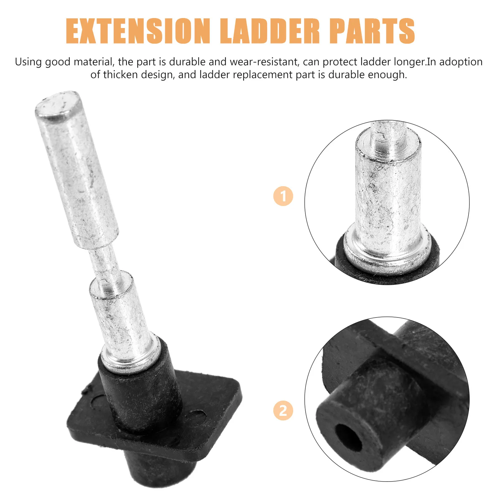 1Set Ladder Replacement Parts for Telescoping Ladders Thickened Steel Shaft Spring Base Premium Plastic Metal Components Ladder