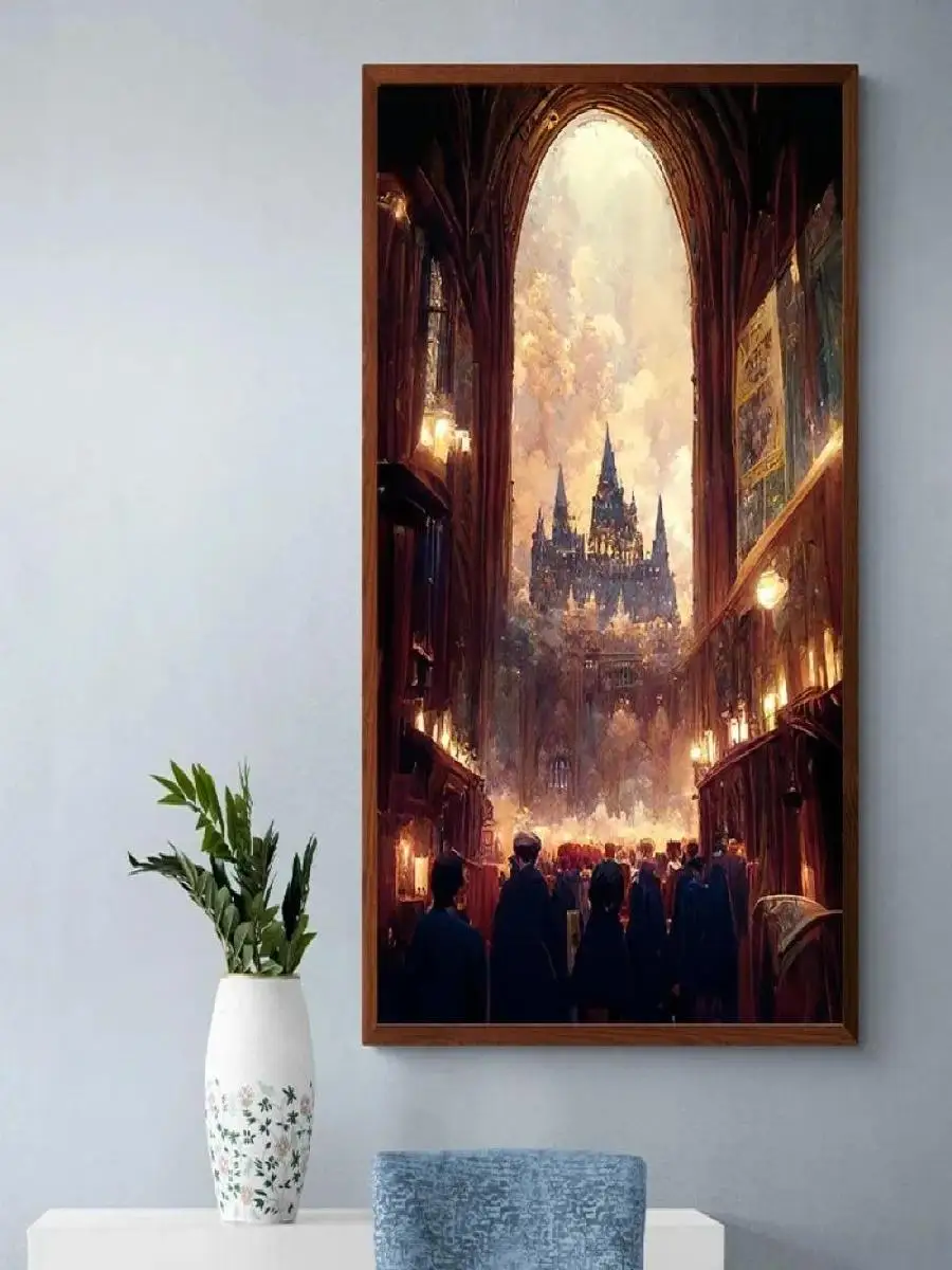 Classic Magic Movie Wizard World Posters  Magic School Train Canvas Print for Office  Living Room Decor