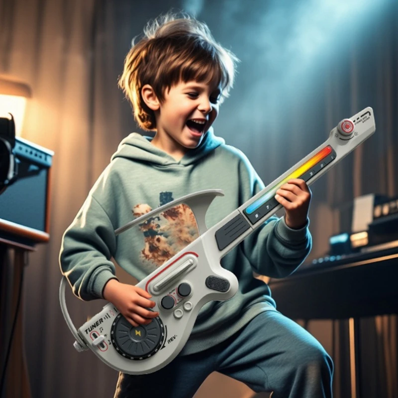 Wielofunkcyjna Elektryczna Gitara Zabawka DJ Muzyka Bez Strun Bluetooth Wczesna Edukacja Instrument Muzyczny Zabawka Gitara Prezent dla Chłopców i Dziewcząt