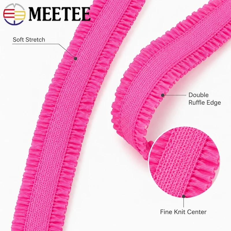 10-20Yards 13mm Nylon Elastic Band Bra Shoulder Strap Lingerie Underband Swimwear Edge Binding Double Rubber Ribbon Sewing