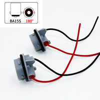 2PCS Car LED Light holder socket plug adapter wiring 1156 Plugs 180° BA15s P21W Pre-wire Bulbs Female Sockets Wiring Pigtail