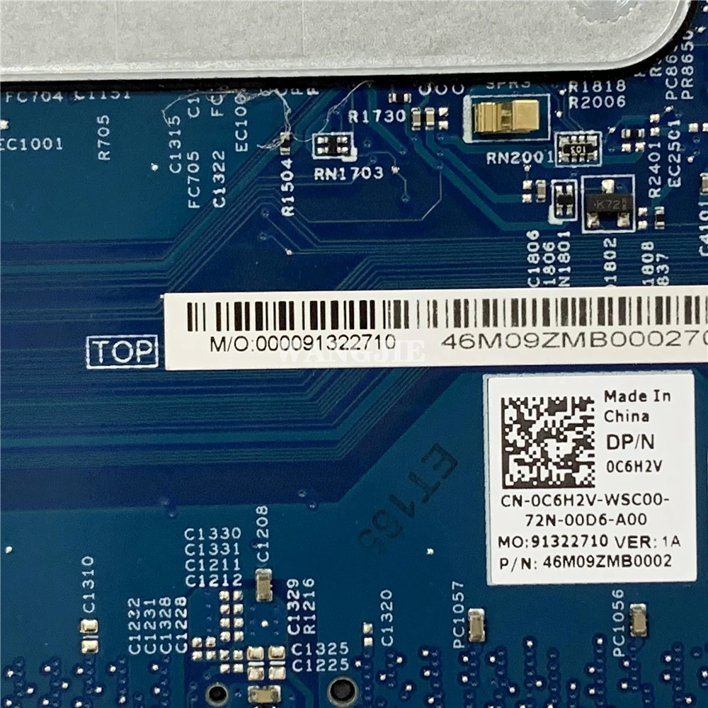 Imagem -05 - Placa-mãe Laptop Recondicionado para Dell Latitude 3480 3580 168521 Cn0c6h2v 0c6h2v C6h2v I36006u Cpu Trabalho 100 Testado