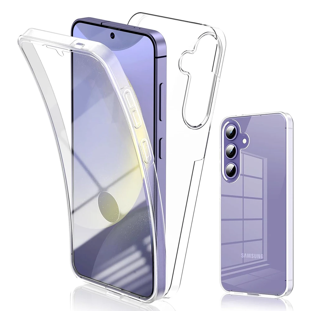 360 Full Body Case For Samsung Galaxy A16 A06 A15 A55 A35 A25 A14 A54 A34 A24 A53 A73 A33 Hard Cover Clear Silicone Phone Shell