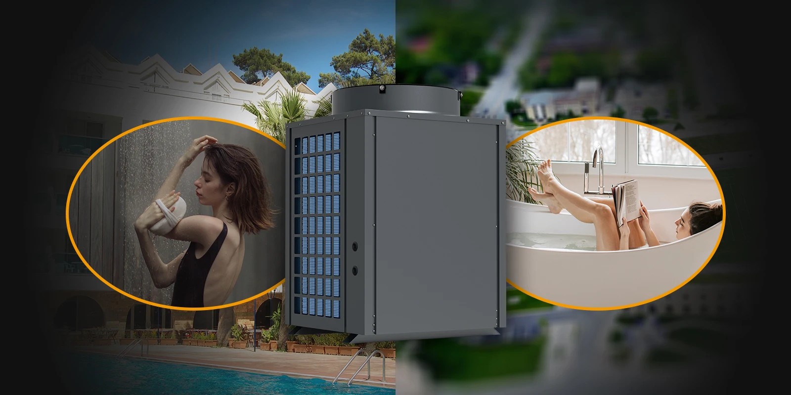 Sunrain High Temperature Heat Pump Max 75C Hot Water Outlet Commercial Heat Pumps