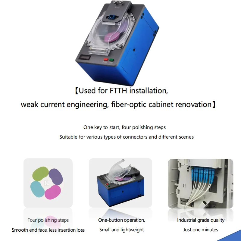 Optical Fiber Polishing Machine Easy-A Fiber Optic End Face Former60s polishing Used for FTTH Installation Weak Current Engineer