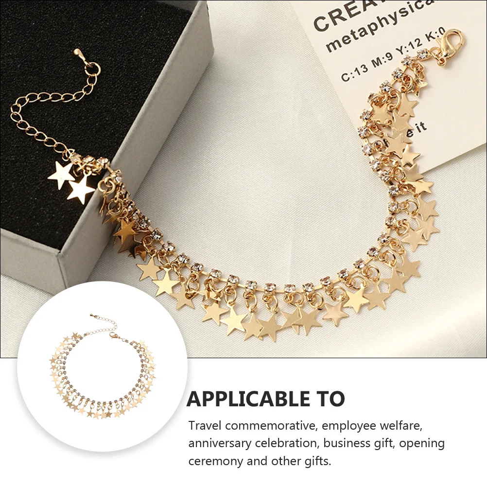 سلسلة الكاحل على شكل نجمة خماسية مجوهرات أنيقة للقدم للفتيات إكسسوارات عصرية هدية عيد الميلاد والذكرى السنوية سلسلة خلخال #2