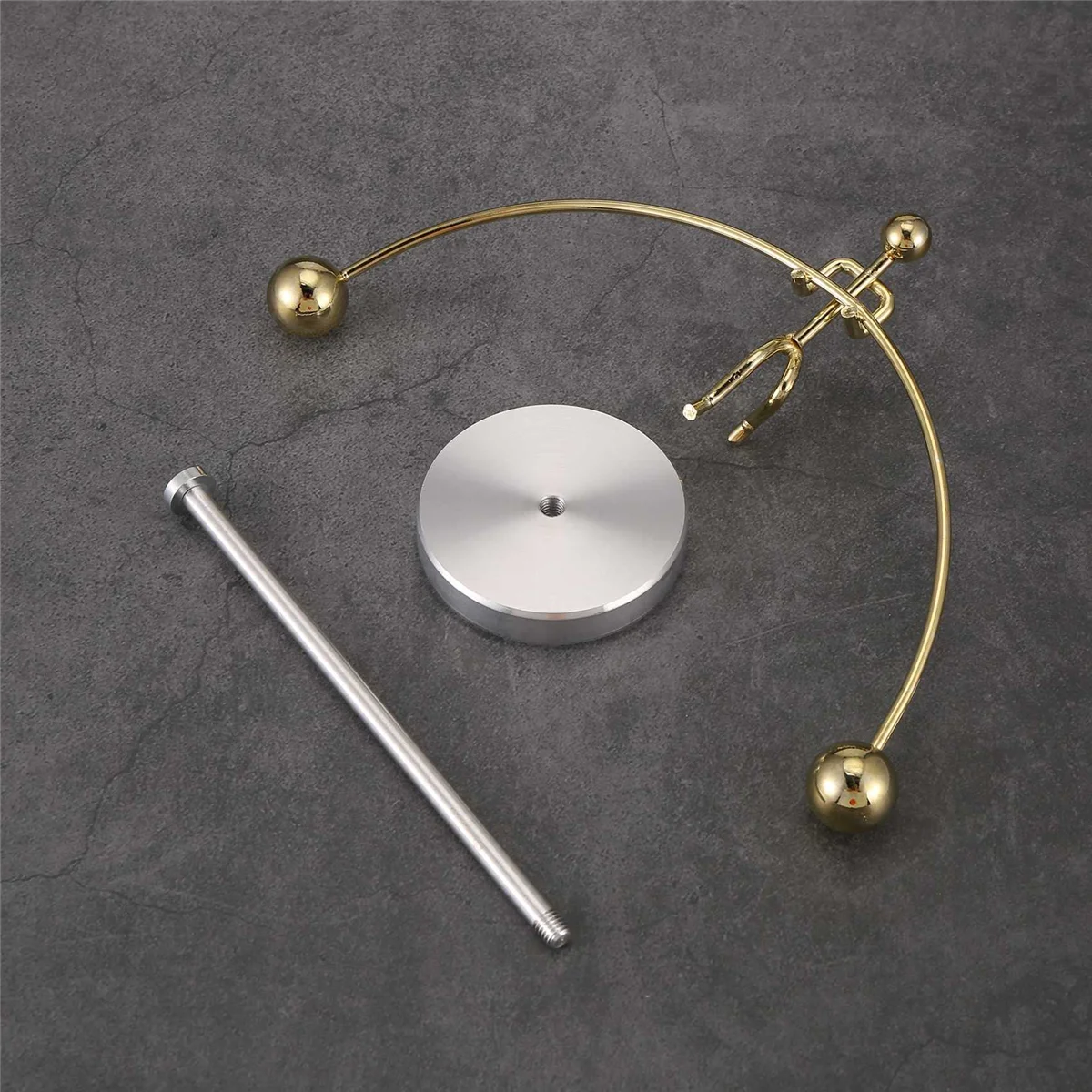 

AA26P Steel Physics Toy Kinetic Art Balance Toy Balancing Decompressive Science Psychology Office Toy for Desk Decor Gold
