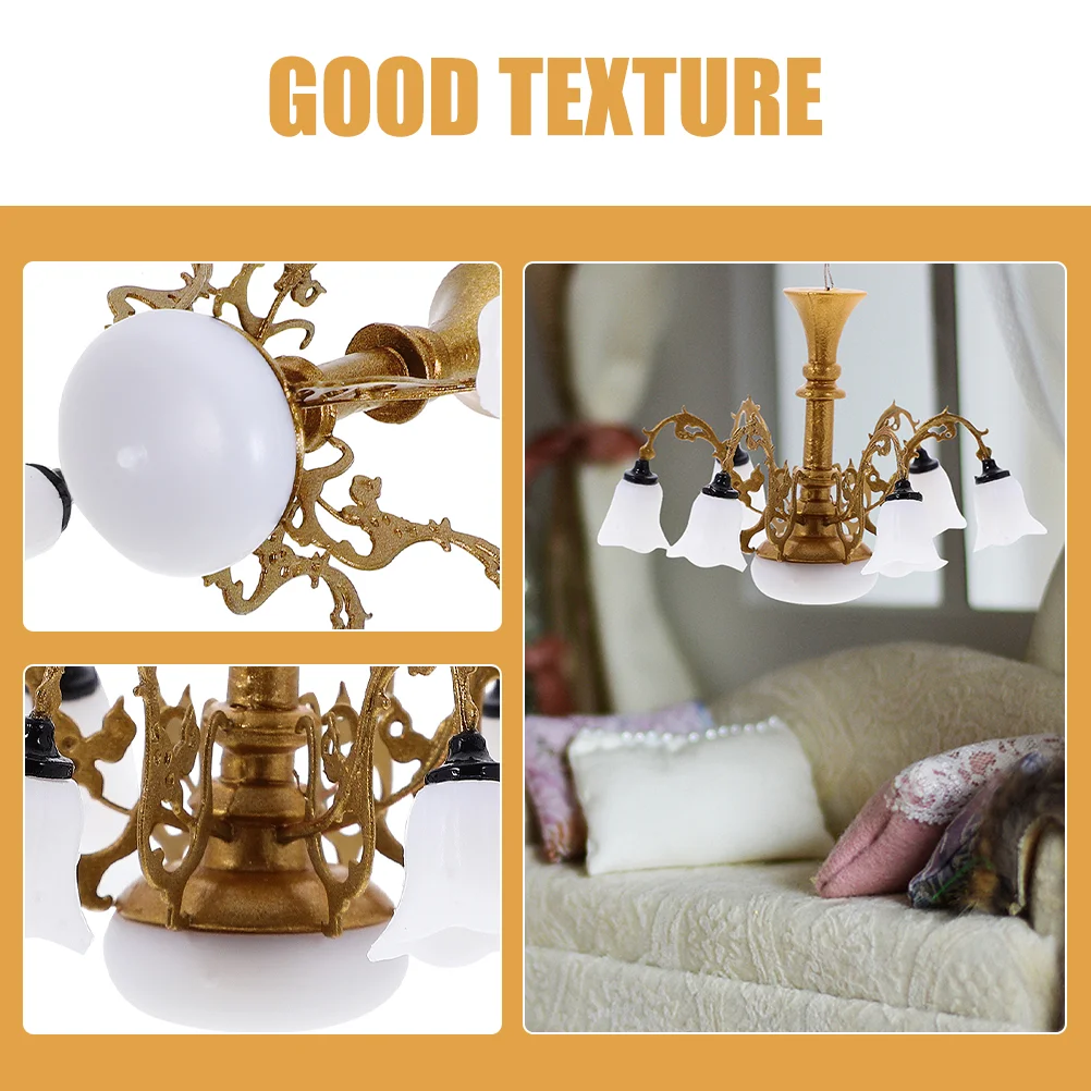 Model Chandelier Micro Landscaping Mini Light Tiny Hanging Baby Furniture Metal House Ceiling Lamp