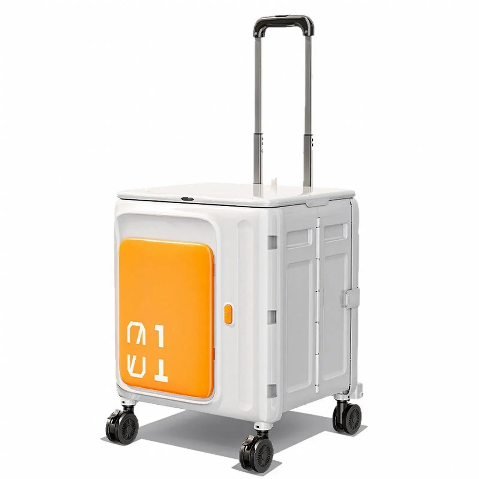 Folding Utility Cart with Lid Foldable Foldable Rolling Crate Heavy Duty Folding