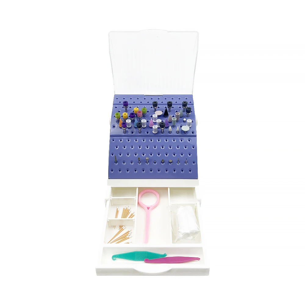142 Holes Plastic Dental Burs Box Dentist Tools Drill Case Disinfection Holder Dentistry Instrument Holder Autoclave Sterilizer