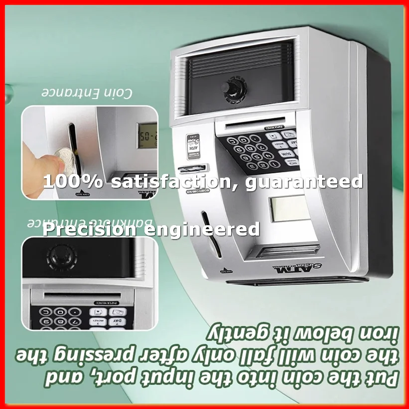 Smart ATM Piggy Bank for Money Mini Banknote Voice ATM Machine to Teach Children Money Management-SPMI