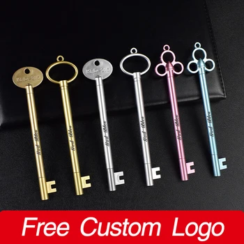 맞춤형 로고 레트로 키 스타일링 젤 펜 맞춤형 이름 결혼 선물 학교 문구 사무용품 귀여운 서명 펜