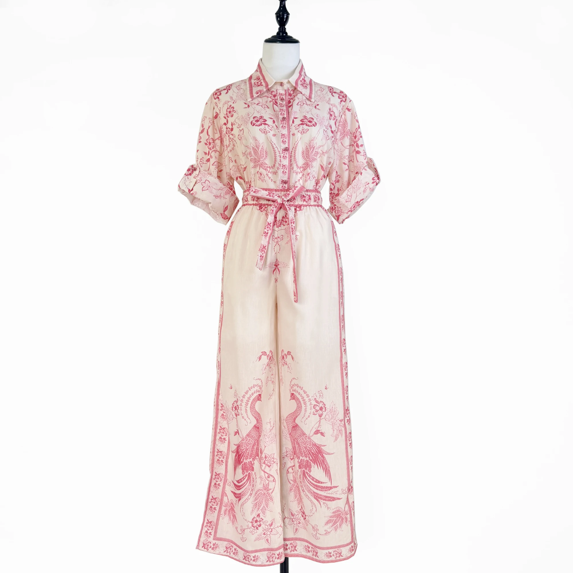 

Осень 2021, женские брюки Faion irt Sve с манжетами и воротником-стойкой, широкие брюки, комплект из двух предметов, длинные брюки на пуговицах, размер для взрослых