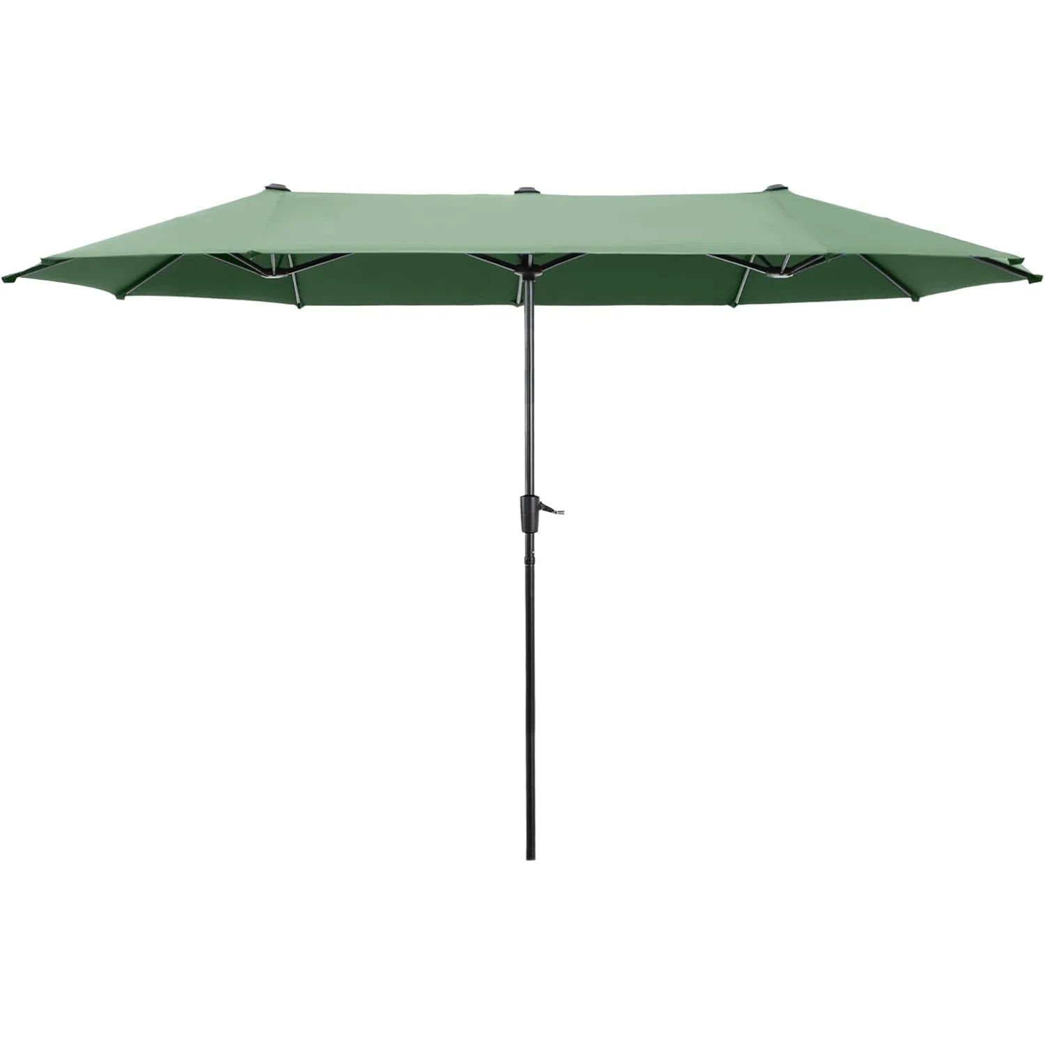 

HERA'S PALACE 13 Ft Double-Sided Twin Outdoor Market Patio Umbrella with Crank Large Table for Deck Backyard Mint Green