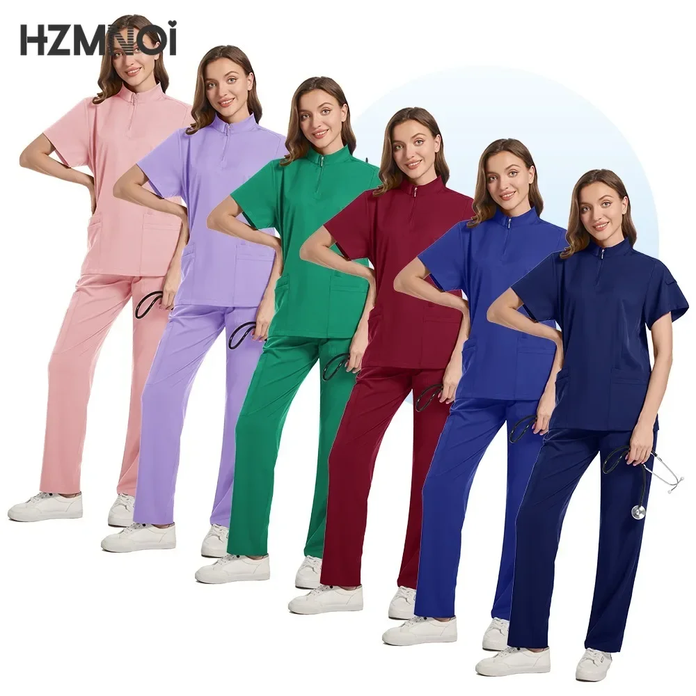 Conjunto de ropa médica para enfermera, uniformes de trabajo para mujer, clínica Dental, salón de belleza, Spa, monos de trabajo