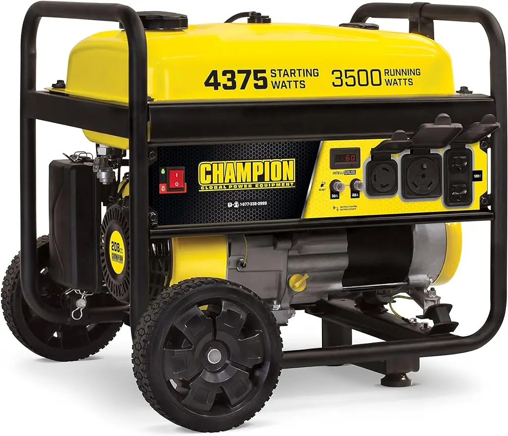 

Champion Power Equipment 100522 4375/3500-Watt RV Ready Portable Generator with Wheel Kit, CARB