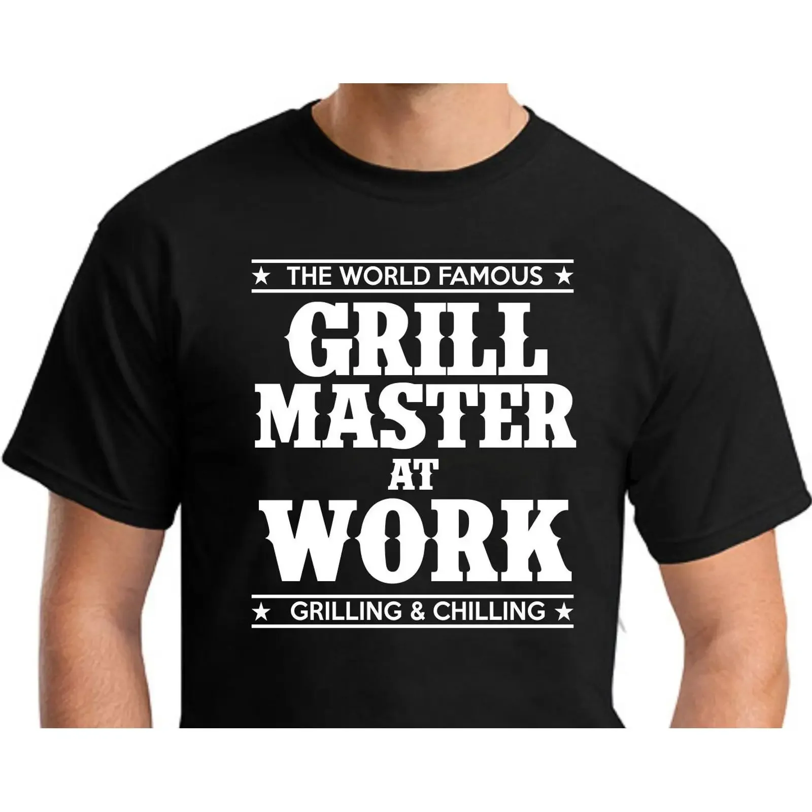 Grill Master At Work T Shirt Men's Small 2XLarge vintage Washed Breathable designer clothes Casual Soft Slightly Comfortable