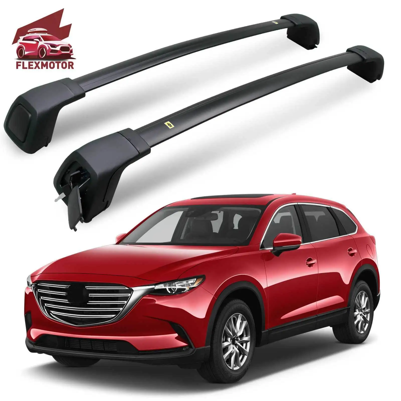 

165lbs Aluminu Roof Rack Cross Bar for Mazda CX9 2016-2023 Cargo Carrier Luggage