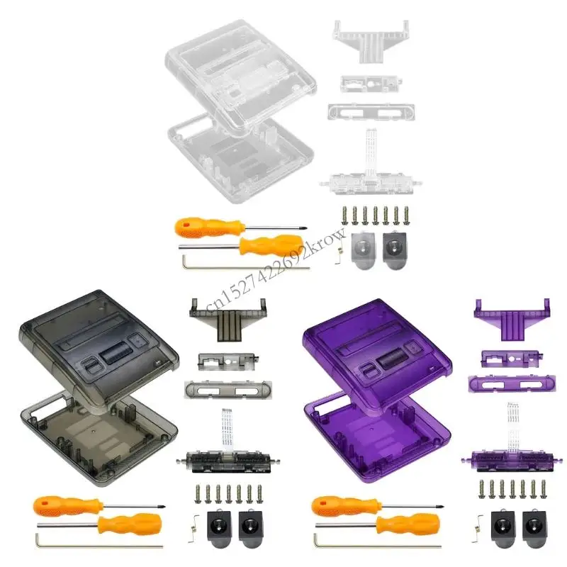 

Gaming Accessories for SFC Retro Game Console Shockproof ABS Shell Clear Box Replacement Shell Transparent Housing
