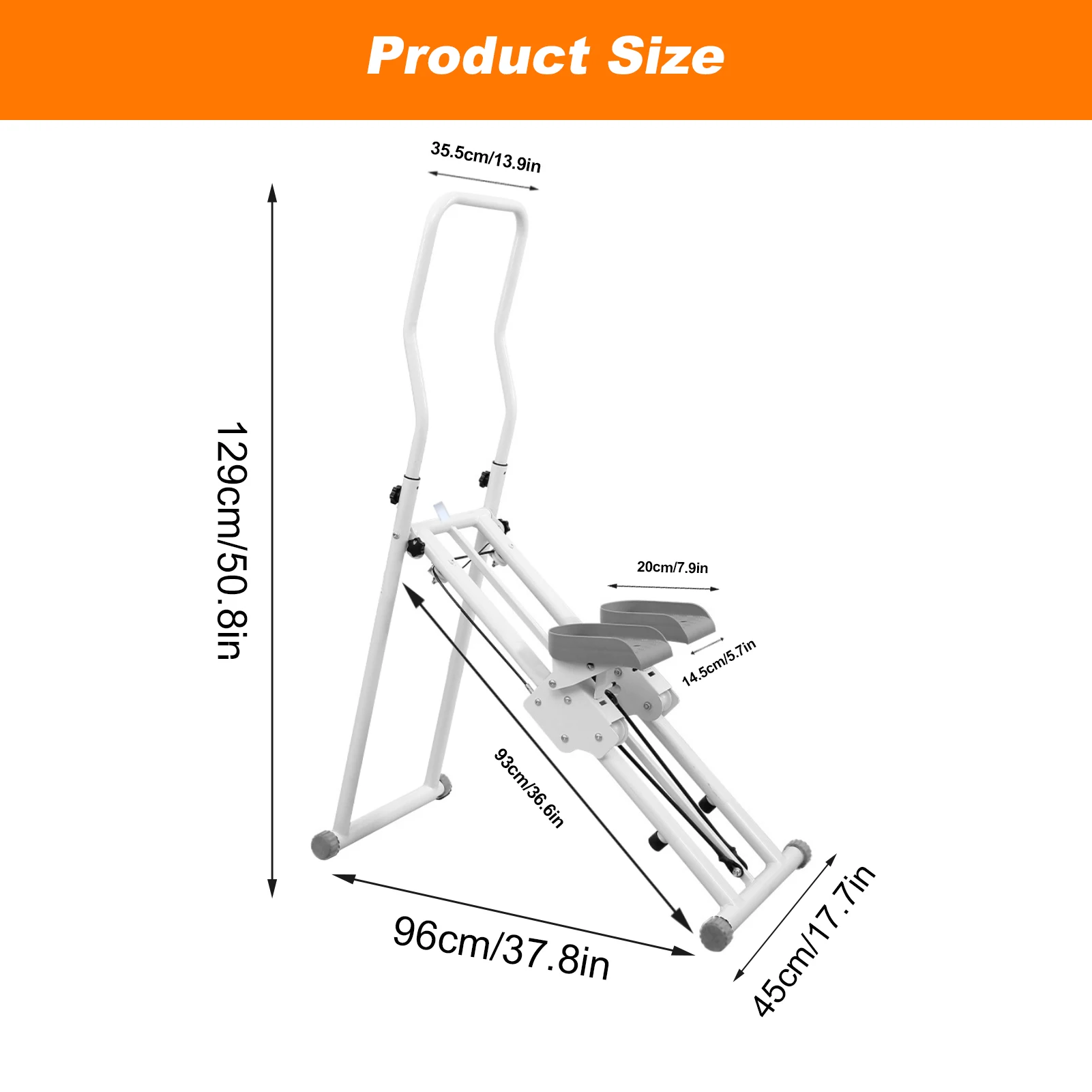 Vertical Climbing System & Full-Body Cardio Machine, 330lbs Capacity Foldable Stepper with 52.4 Inch Height