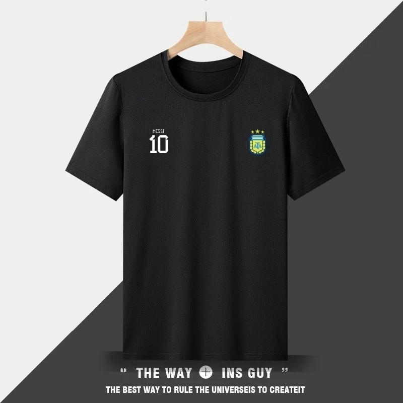 

In the summer of 2025 Argentina's No 10 Messi football round-neck fitness casual quick-drying shirt a breathable sports top