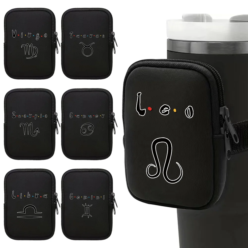 

Water Bottle Pouch for Sports Cup 40oz/20oz/30oz Tumbler Bag Water Bottle Constellation Printing for Cards Keys Wallet Earphone