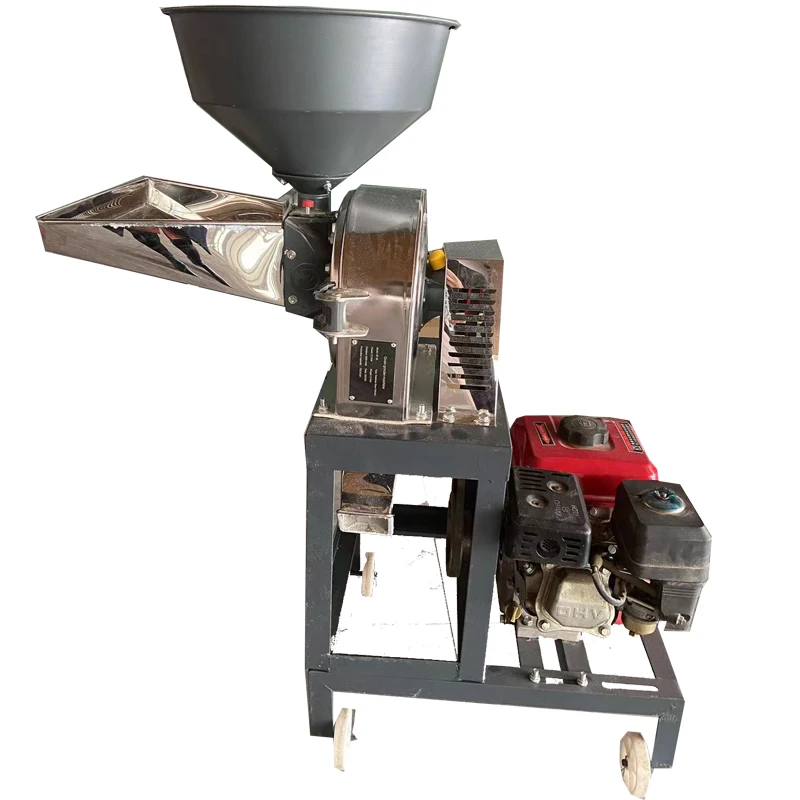 Gasoline Mini Crusher Pepper Spice Stainless Hammer Grain Grinder Machine