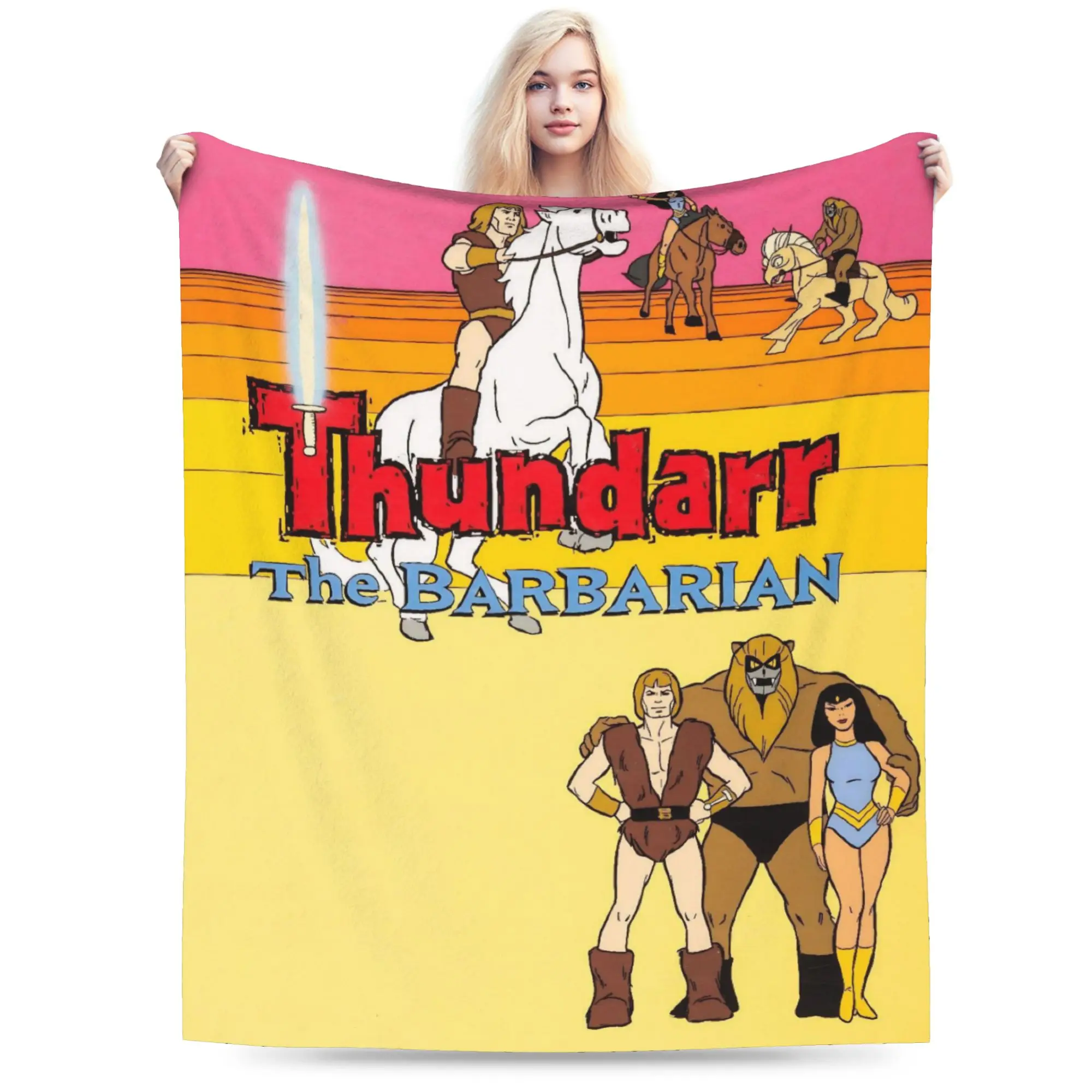 Thundarr The Barbarian Throw Blanket for Couch  Fuzzy Soft Plush Blanket 50x60 Inch Multiple Sizes Bedspreads for All Seasons