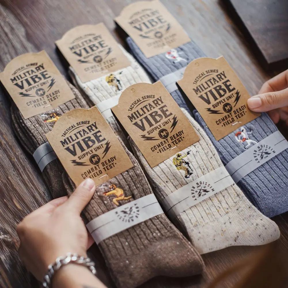 

Maden 3 пары мужских шерстяных носков до середины икры с эффектом вереха, винтажные теплые носки с вышивкой, вязаные носки в рубчик на осень-зиму