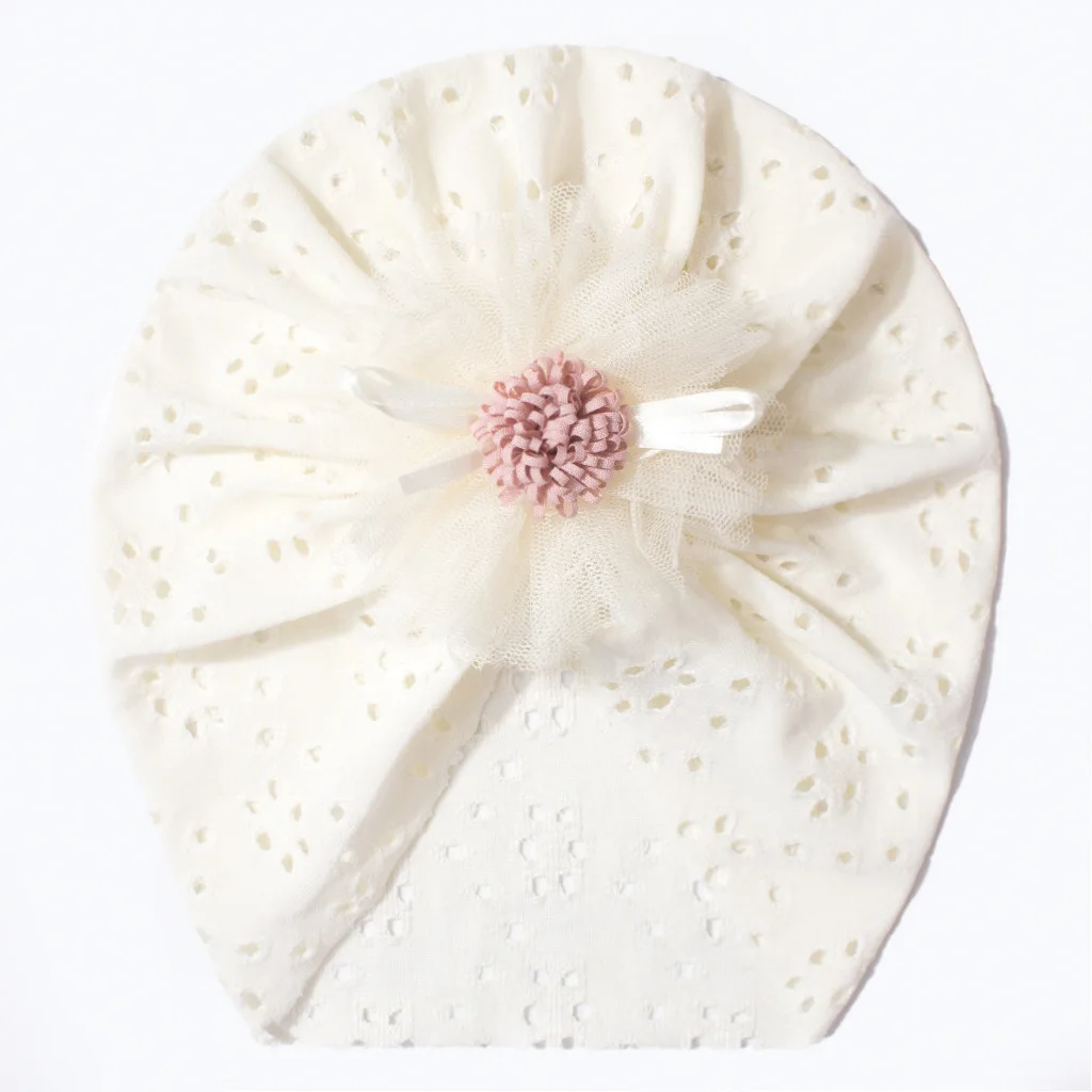 

Большой кружевной тюрбан в рубчик с цветком, детские шапки, хлопковая шапка с узлом, повязки на голову для маленьких мальчиков и девочек, шапочки для новорожденных, детские аксессуары