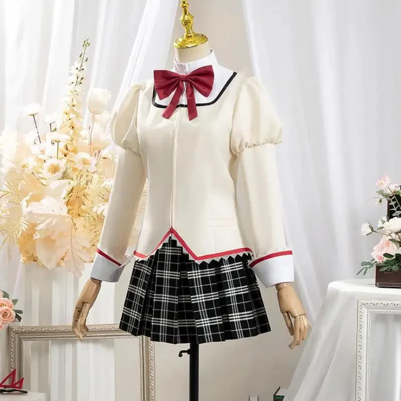 

Anime Puella Magi Madoka Magica Miki Sayaka Cosplay Costume JK School Uniform Halloween Schoolgirls' Skirt Suit Outfits