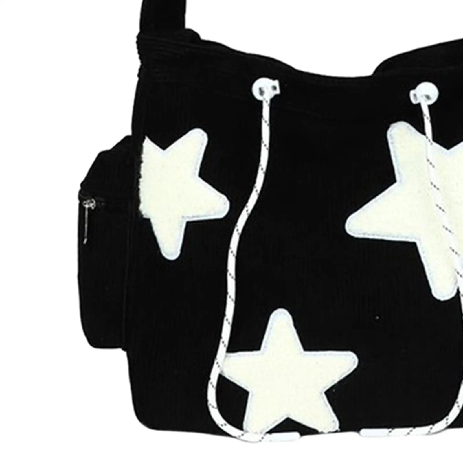 Cute Corduroy Women Shoulder Bag Crossbody Tote Purse Star Design Lightweight Travel Handbag Large Capacity for Anniversary