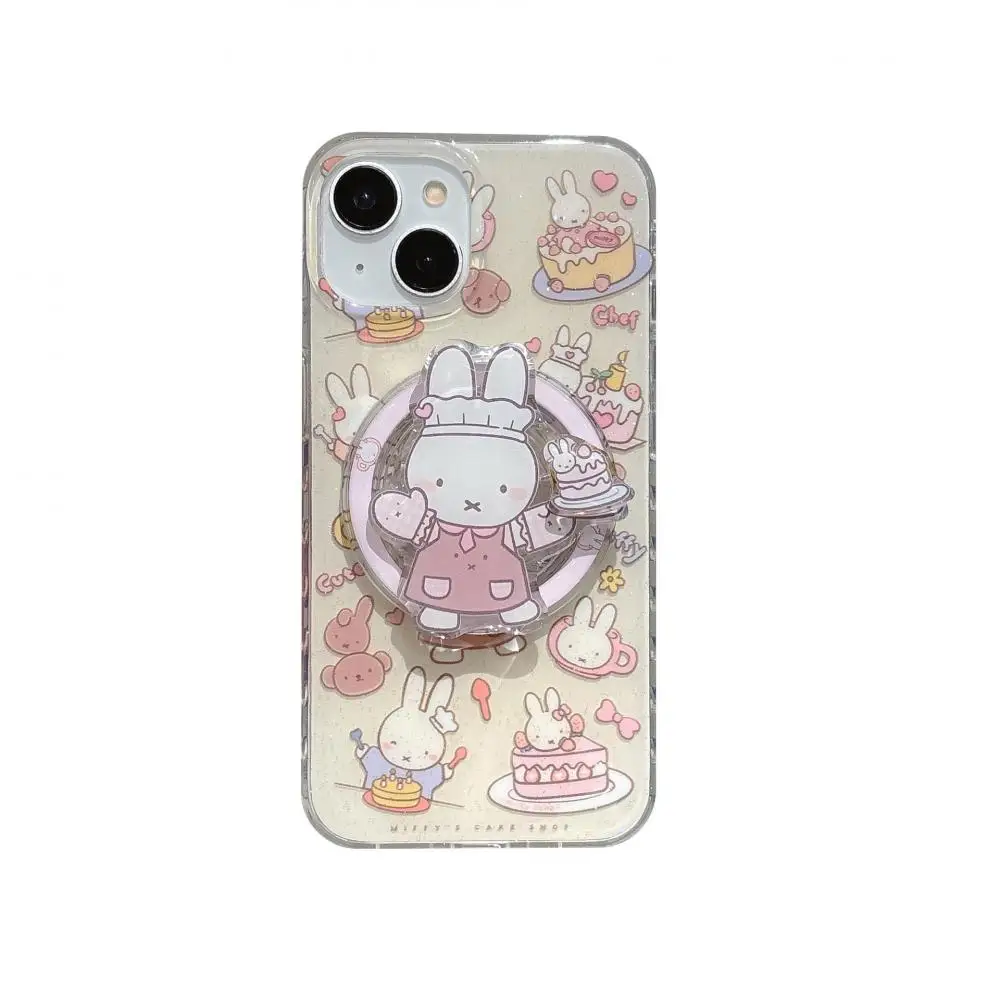 Miffy Rabbit เคสโทรศัพท์แม่เหล็ก Kawaii การ์ตูนขนม Miffy เหมาะสําหรับ Iphone 14 Pro Max เคสโทรศัพท์ป้องกันฤดูใบไม้ร่วง