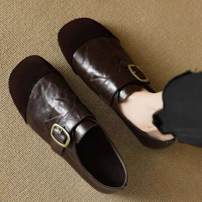 

Hot Selling French Retro New Comfortable Single Shoe 2025 Single Shoe Low Soft Leather Flat Bottom Small Leather Shoes Sneakers