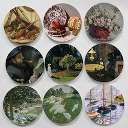 Monet Painting Wall Hangings Plates Ceramic Craft Home Decorative Dish Hotel Living Room Background Display Oil Painting Plates