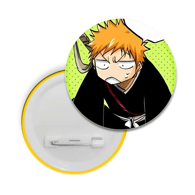 58mm Hot Japanese Anime Bleach Button Pins Tinplate Brooch Funny Character Cartoon Badge for Backpack Decoration Fans Collection