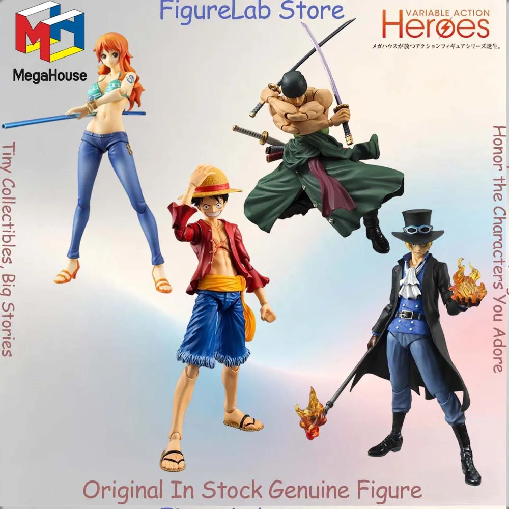 Official Genuine In Stock Megahouse Variable Action Heroes Roronoa Zoro Sabo Nami Monkey D. Luffy Figure Anime One Piece Toy