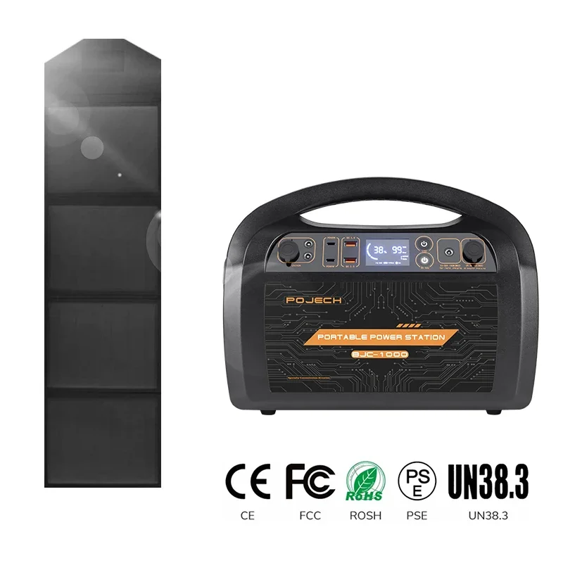 Outdoor camping trip solar battery emergency power supply 330w 500w 1000w portable power station solar panel