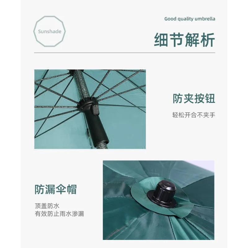 JMZ Commercial Stall Umbrella Double Layer Sunshade UV Protection Waterproof Silver Coating Large Market Vendor Canopy for