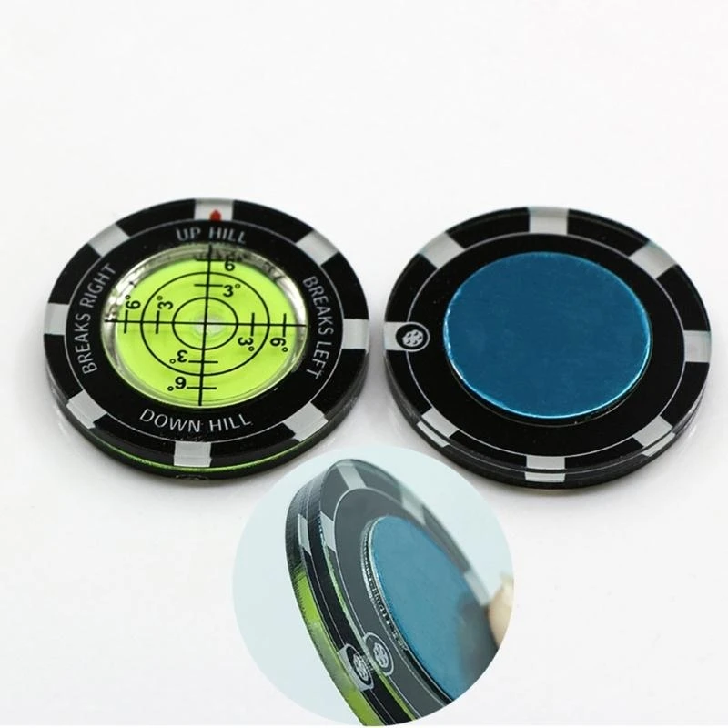 Q39E Golfball Marker Golfs Putting Aid Round Bubble Levels High Reader